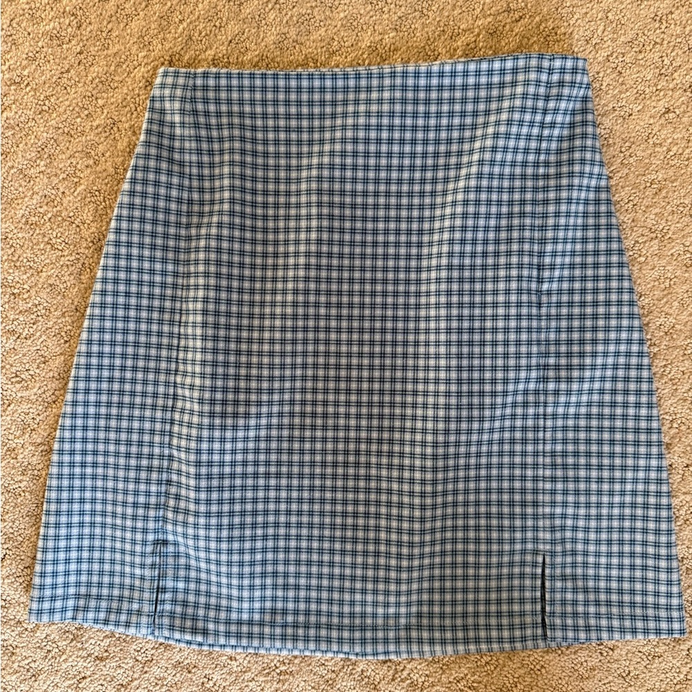 Brandy Melville Blue Checkered Pencil Skirt